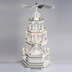Pyramide weiß/gold unbestückt elektrisch - 58 cm Pyramide weiß/gold unbestückt elektrisch - 58 cm