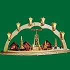 Weihnachtsmarkt mit Pyramide, elektrisch beleuchtet - 80 cm Weihnachtsmarkt mit Pyramide, elektrisch beleuchtet - 80 cm