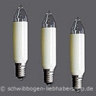 Großschaftkerzen, Länge 10,5cm, 15V/7W - Fassung E14