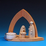 Leuchter Bogenkrippe mit Heiliger Familie - 11 cm Leuchter Bogenkrippe mit Heiliger Familie - 11 cm