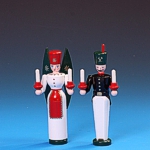 Engel und Bergmann farbig - 12 cm Engel und Bergmann farbig - 12 cm