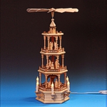 Details-Pyramide Christi Geburt natur, 3-stöckig, elektrisch, indirekt beleuchtet - 73 cm 